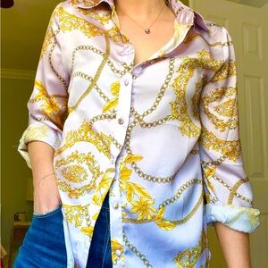 Elegant Gold and Lavender Women's Top